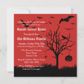 Spooky Silhouetten Halloween Einladung (Vorderseite)