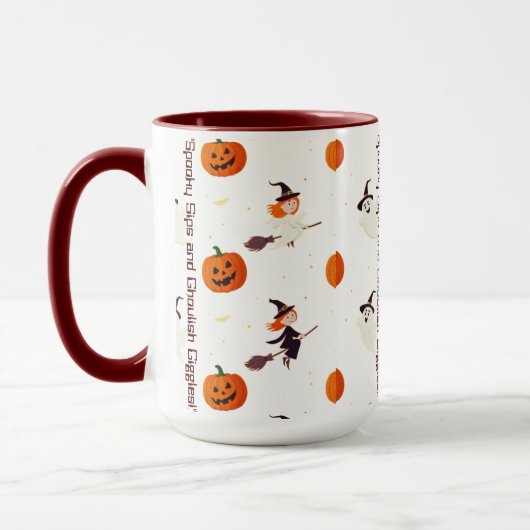 "Spooky Sips and Ghoulish Giggles!" Tasse für Kind (Links)