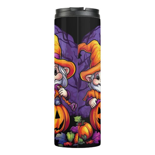 Spooky Sips mit einem Lächeln Thermosbecher (Rückseite)