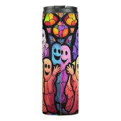 Spooky Sips mit einem Lächeln Thermosbecher (Rückseite)