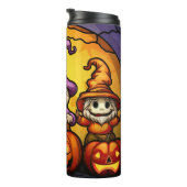 Spooky Sips mit einem Lächeln Thermosbecher (Nach rechts gedreht)