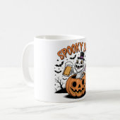Spooky Sips Skeleton Lizard Halloween Kaffeetasse (Vorderseite Links)