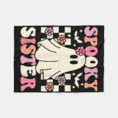 Spooky Sister Halloween Ghost Kostüm Retro Groovy Fleecedecke (Vorderseite (Horizontal))