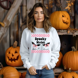 Spooky Sister Personalisiert Name Halloween Gesche Sweatshirt