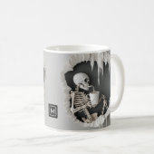 Spooky Skeleton 3D Abstrakt Illustration Halloween Kaffeetasse (VorderseiteRechts)