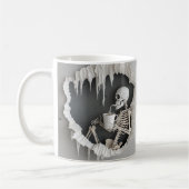 Spooky Skeleton 3D Abstrakt Illustration Halloween Kaffeetasse (Links)