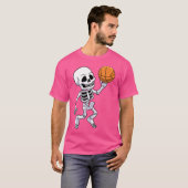 Spooky Skeleton Basketball Player Boys Kinder T-Shirt (Vorne ganz)