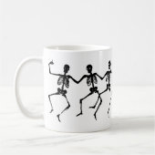 Spooky Skeleton Black & White Halloween Kaffeetasse (Links)