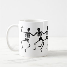 Spooky Skeleton Black & White Halloween Kaffeetasse