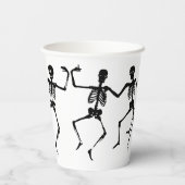Spooky Skeleton Black & White Halloween Paper Cup Pappbecher (Rückseite)