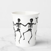 Spooky Skeleton Black & White Halloween Paper Cup Pappbecher (Links)