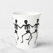 Spooky Skeleton Black & White Halloween Paper Cup Pappbecher (Vorderseite)