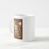 Spooky Skeleton Cat and Ghost Classic Mug, 11 oz Kaffeetasse (Vorderseite Links)