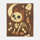 Spooky Skeleton Cat and Ghost Fleece Blanket (Vorderseite)