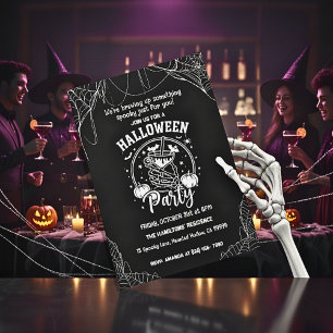 Spooky Skeleton Cocktail Erwachsene Halloween-Part Einladung