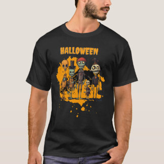 Spooky Skeleton Crew Halloween-Party T-Shirt