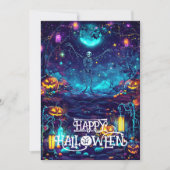 Spooky Skeleton Dance Card Einladung (Vorderseite)