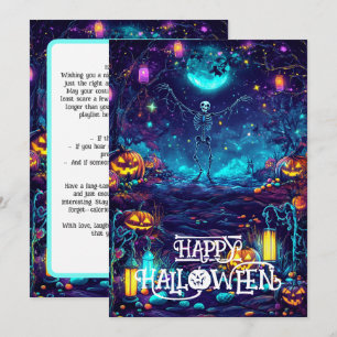 Spooky Skeleton Dance Card Einladung