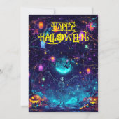 Spooky Skeleton Dance Card Einladung (Vorderseite)