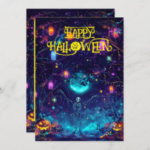Spooky Skeleton Dance Card