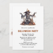 Spooky Skeleton Friedhof Halloween-Party Einladung (Vorne/Hinten)