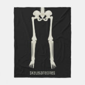 Spooky Skeleton Fun Halloween Black Fleece Blanket (Vorderseite)