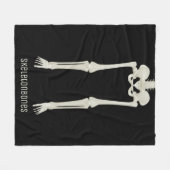 Spooky Skeleton Fun Halloween Black Fleece Blanket (Vorderseite (Horizontal))