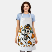 Spooky Skeleton Goat All-Over Print Apron, Medium Schürze (Getragen)