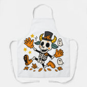 Spooky Skeleton Goat All-Over Print Apron, Medium Schürze (Vorderseite)