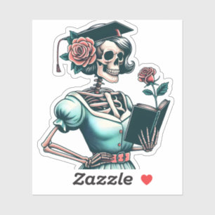 Spooky Skeleton Grundschullehrer Aufkleber