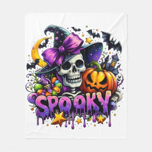 Spooky Skeleton Halloween Blanket Fleecedecke (Vorderseite)