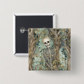 Spooky Skeleton Halloween Button (Vorne & Hinten)