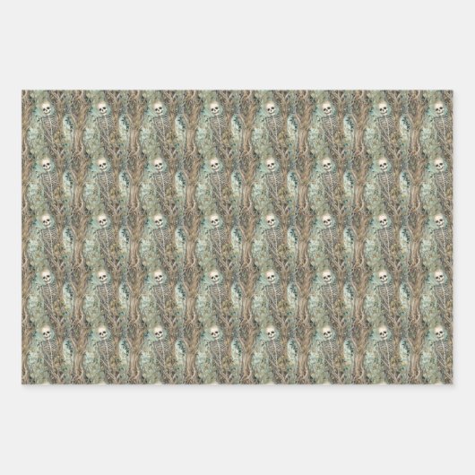 Spooky Skeleton Halloween Geschenkpapier Set (Vorderseite 3)