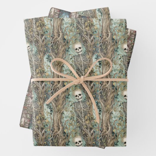 Spooky Skeleton Halloween Geschenkpapier Set (Beispiel)
