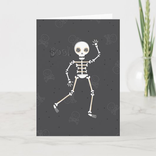 Spooky Skeleton Halloween Grußkarte Karte (Vorderseite)
