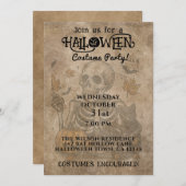 Spooky Skeleton Halloween-Party Einladung (Vorne/Hinten)