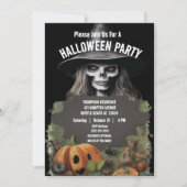 Spooky Skeleton Halloween-Party Einladung (Vorderseite)