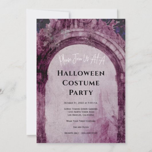 Spooky Skeleton Halloween-Party Einladung (Rückseite)