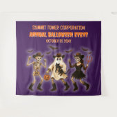 Spooky Skeleton Halloween-Party Hintergrund Wandteppich (Vorderseite (Horizontal))