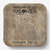 Spooky Skeleton Halloween-Party Pappteller (Vorderseite)