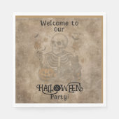 Spooky Skeleton Halloween-Party Serviette (Vorderseite)