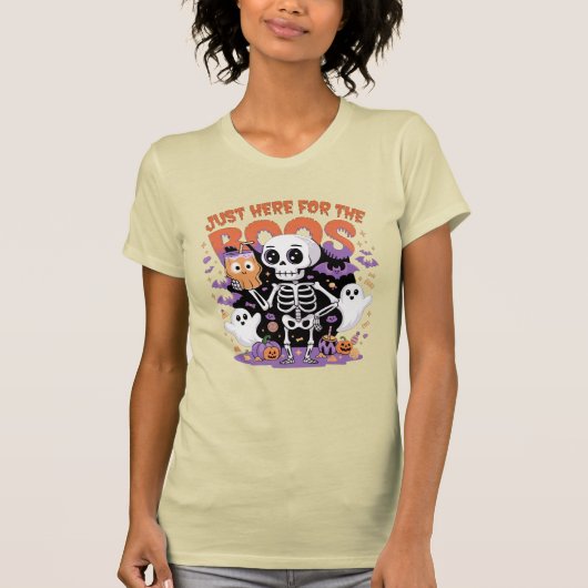 Spooky Skeleton Halloween-Party T-Shirt (Vorderseite)