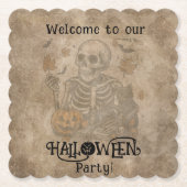 Spooky Skeleton Halloween-Party Untersetzer (Vorderseite)