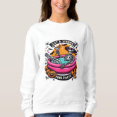 Spooky Skeleton Halloween Pool Party Design! Sweatshirt (Vorderseite)