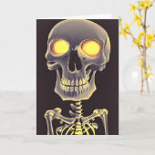 Spooky Skeleton Halloween Puff Karte (Gelbe Blume)