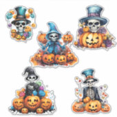 Spooky Skeleton Halloween Vinyl Cut Stickers Aufkleber (Vorderseite)