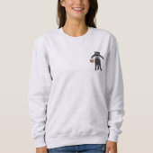 Spooky Skeleton Hand Holding Black Cat Halloween Sweatshirt (Vorderseite)
