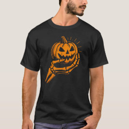 Spooky Skeleton Hand Holding Jack-O'-Lantern T-Shirt