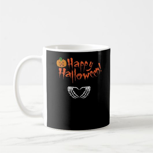 Spooky Skeleton Hände. Happy Halloween. Kaffeetasse (Links)