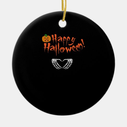 Spooky Skeleton Hände. Happy Halloween. Keramik Ornament (Vorne)